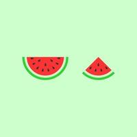 Watermelon set on green background vector. Fresh healthy melon nutrition fruit vector graphic illustration. Print, poster, card, sweet fruit. Free vector.