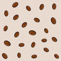 Coffee beans vector repeating pattern for background. Blend and brew brown coffee bean on light brown background interior pattern and decoration.