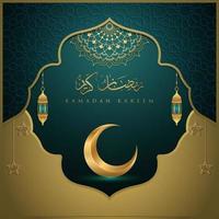Ramadhan background night gold with ornament design vector