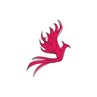 Single continuous line drawing of flame phoenix bird for corporate logo identity. Company icon concept from fauna shape. Modern one line draw vector graphic design illustration