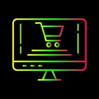 icono de vector de compras en línea