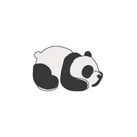 Single continuous line drawing of funny panda for corporation logo identity. Company icon concept from cute mammal animal shape. Dynamic one line draw vector design graphic illustration