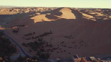 Aerial view of the authentic ancient Taghit in the Sahara Desert, Algeria video