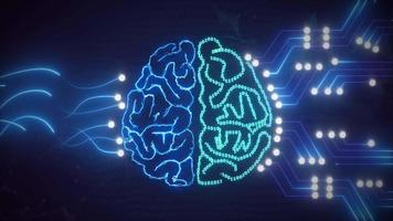 artificial inteligência conceito do a elétrico cérebro video