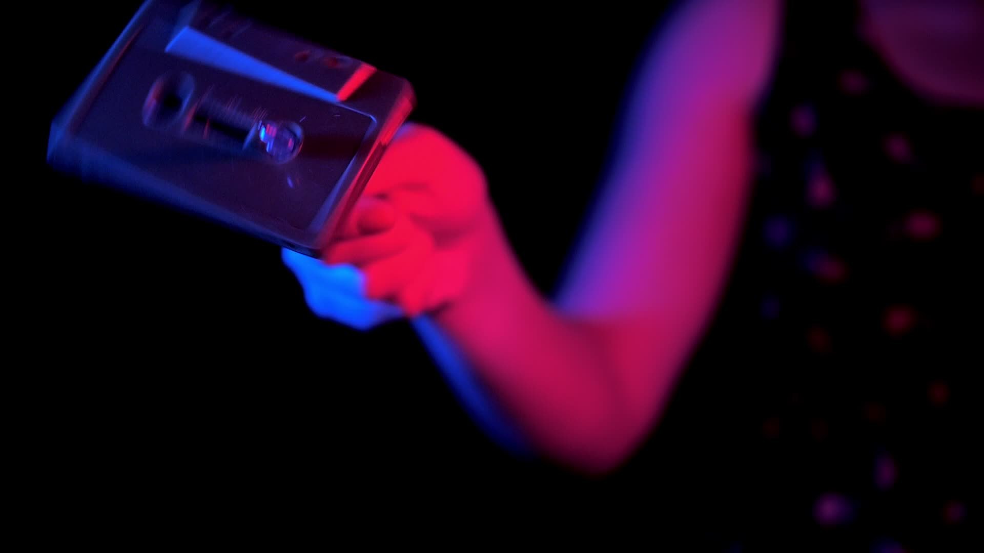 80s Girl Manually Rewind a Cassette Tape 20265689 Stock Video at Vecteezy