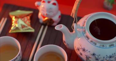 chinês Novo ano chá decoração video
