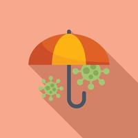 Virus protection umbrella icon flat vector. Drug medicine vector