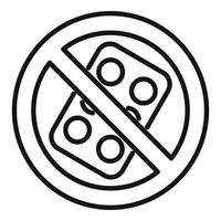 No medical pill icon outline vector. Disease drug vector