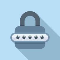 Padlock login icon flat vector. Personal account vector