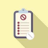 Antibiotic resistance clipboard icon flat vector. Bacteria disease vector