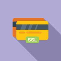 Credit card SSL certificate icon flat vector. Web secure vector