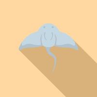 Stingray animal icon flat vector. Fish ray vector