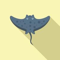 submarino mantarraya icono plano vector. Oceano animal vector