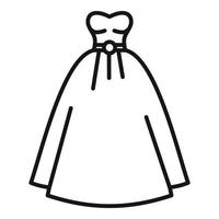 White wedding dress icon outline vector. Bridal veil vector