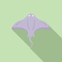 Sea stingray icon flat vector. Animal marine vector