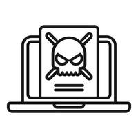 Malware laptop icon outline vector. Virus error vector