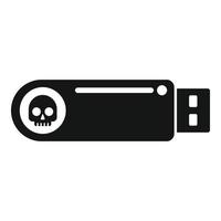 Usb virus data icon simple vector. Hacker error vector