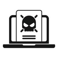 Malware laptop icon simple vector. Virus error vector