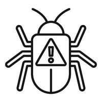 Online bug icon outline vector. Virus error vector