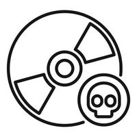 Cd malware icon outline vector. Virus error vector