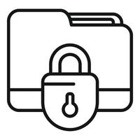 Folder lock icon outline vector. Malware virus vector