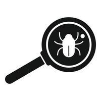 Bug magnifier icon simple vector. Hacker error vector