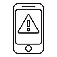 Smartphone alert icon outline vector. Virus error vector