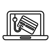 Laptop data phishing icon outline vector. Hacker virus vector