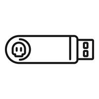 Usb virus data icon outline vector. Hacker error vector