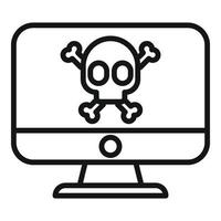 computadora virus icono contorno vector. alerta correo electrónico vector