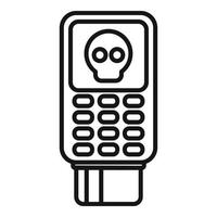 Pos terminal malware icon outline vector. Virus hacker vector