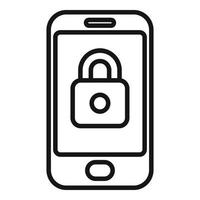 Phone lock icon outline vector. Hacker error vector
