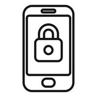 Phone lock icon outline vector. Hacker error vector