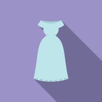 Luxury wedding dress icon flat vector. Veil bridal vector