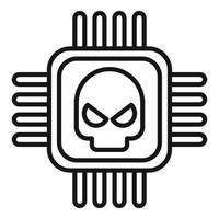 Processor malware icon outline vector. Virus error vector