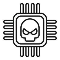 Processor malware icon outline vector. Virus error vector