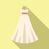 Wedding dress accessories icon flat vector. Bridal veil vector