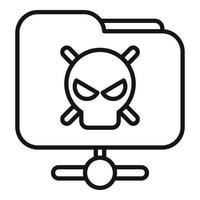 Malware icon outline vector. Virus error vector