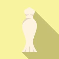 Wedding dress boutique icon flat vector. White accessories vector
