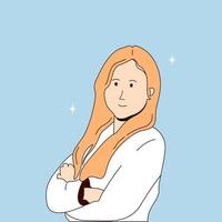 Vector art. Independent girl smiling