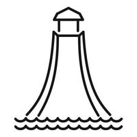 Wide water slide icon outline vector. Aqua pool vector