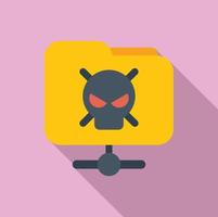 Malware icon flat vector. Virus error vector