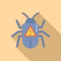 Online bug icon flat vector. Virus error vector