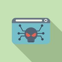 Online virus icon flat vector. Error malware vector