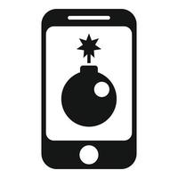 Smartphone bomb icon simple vector. Computer threat vector