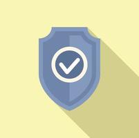 Shield threat icon flat vector. Hacker error vector