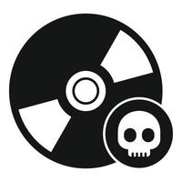 Cd malware icon simple vector. Virus error vector