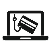 Laptop data phishing icon simple vector. Hacker virus vector
