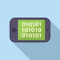 Smartphone malware icon flat vector. Virus error vector