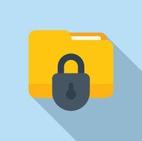 Folder lock icon flat vector. Malware virus vector